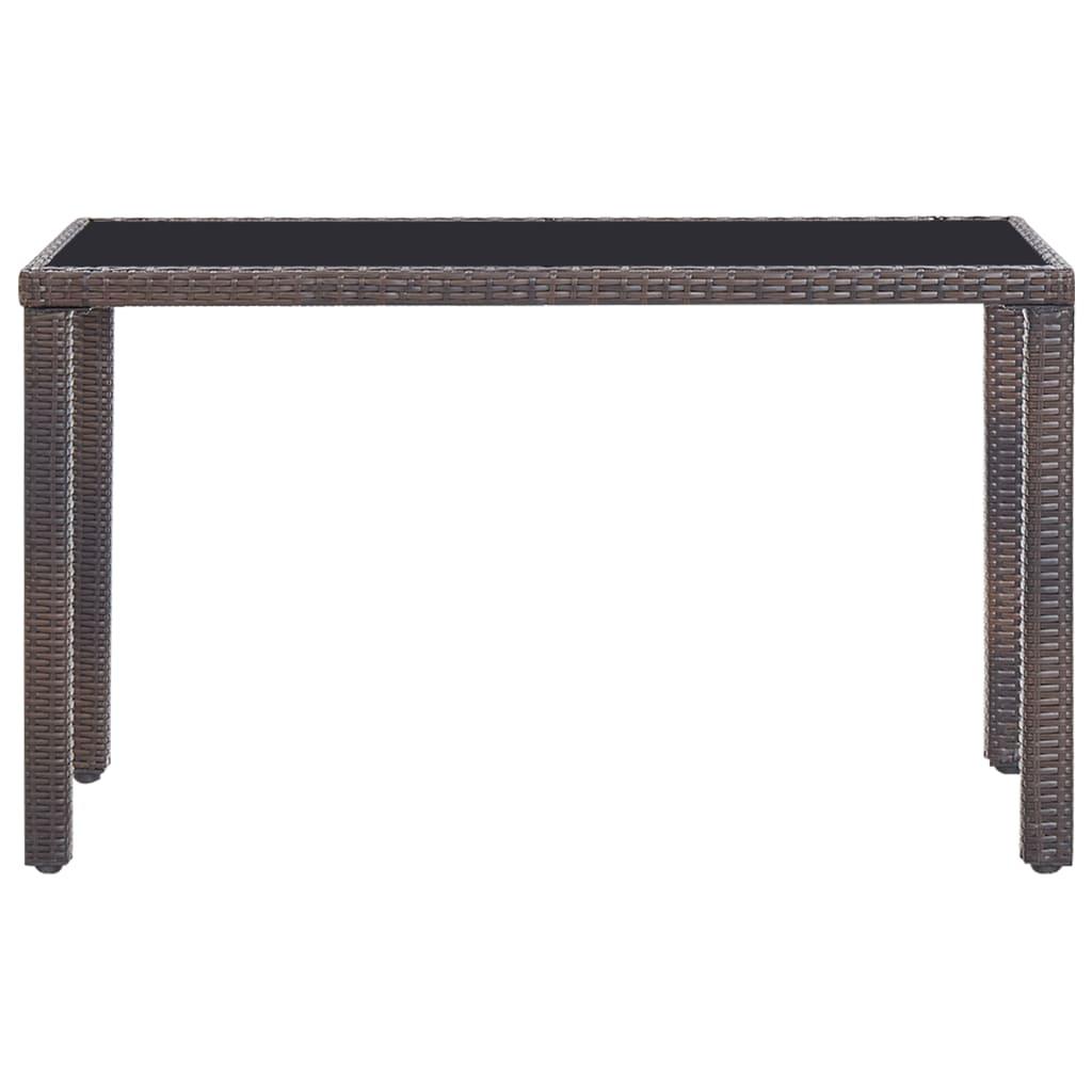 5 Piece Patio Dining Set with Cushions Poly Rattan Brown at Set Shop and Smile