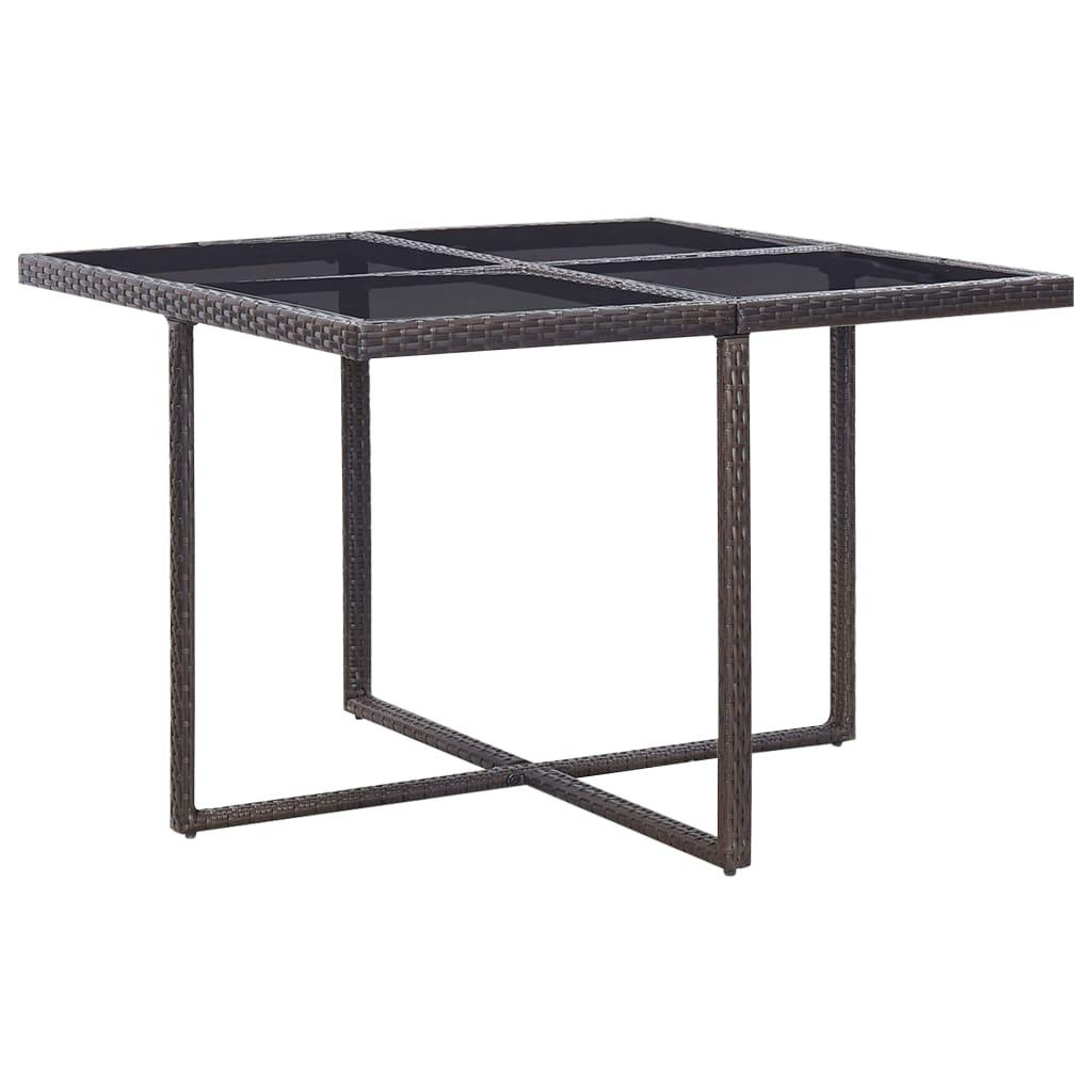 9 Piece Patio Dining Set with Cushions Poly Rattan Brown at Set Shop and Smile