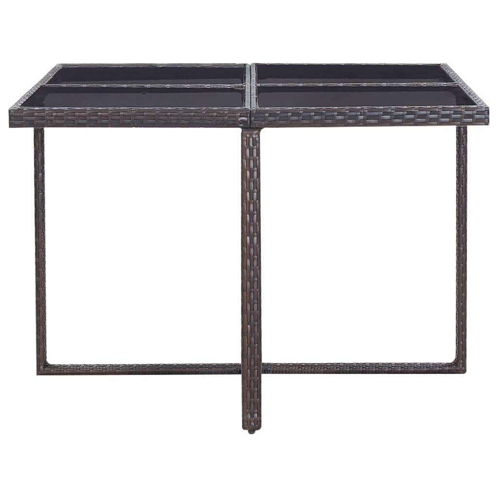 9 Piece Patio Dining Set with Cushions Poly Rattan Brown at Set Shop and Smile