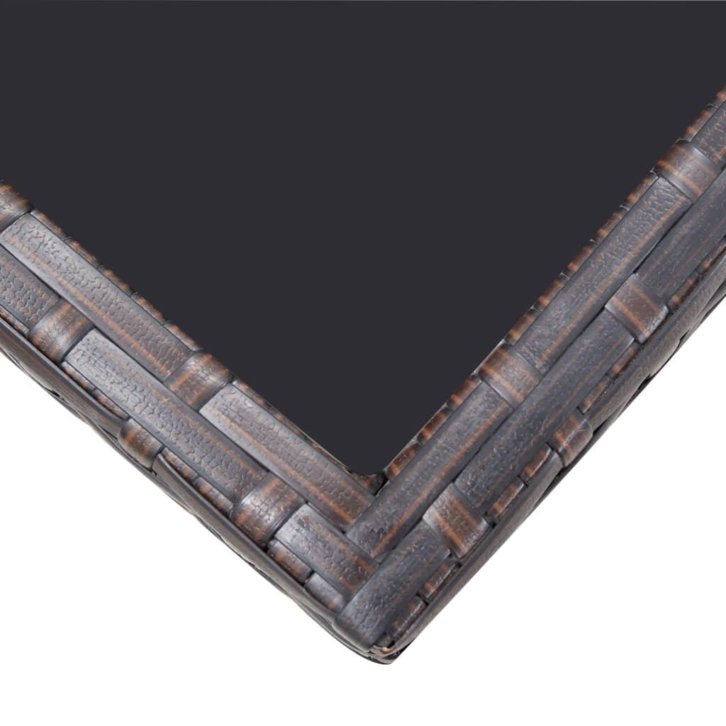 9 Piece Patio Dining Set with Cushions Poly Rattan Brown at Set Shop and Smile