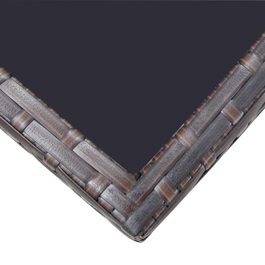 11 Piece Patio Dining Set with Cushions Poly Rattan Brown at Set Shop and Smile