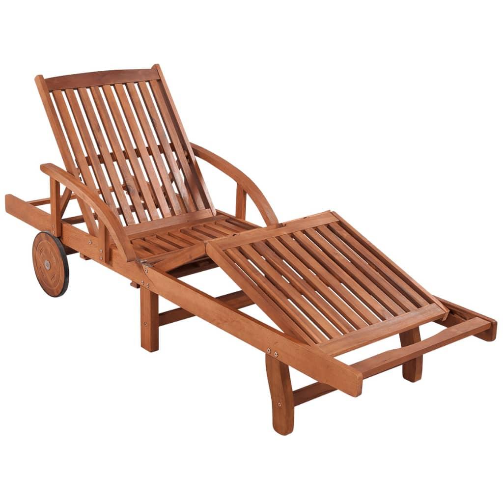 Sun Lounger with Table Solid Acacia Wood at Set Shop and Smile