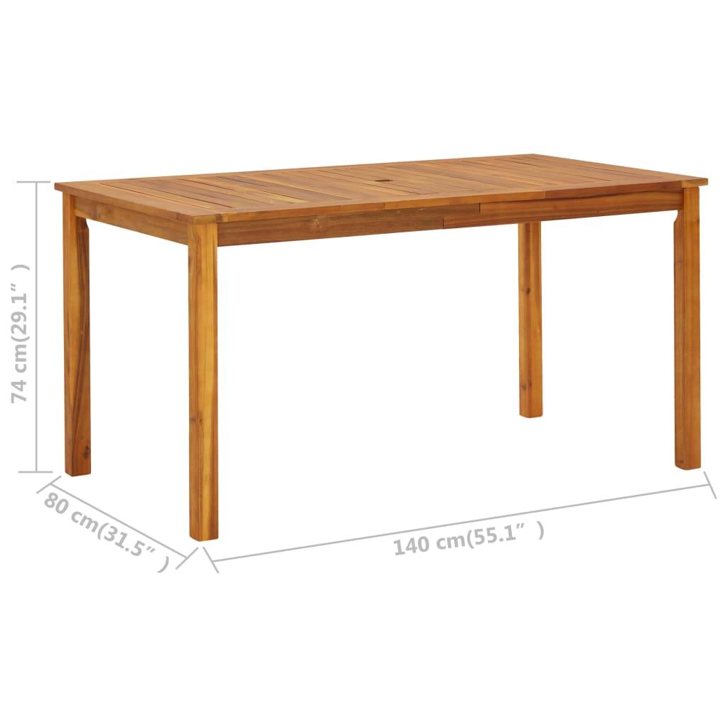 Patio Table 55.1"x31.5"x29.1" Solid Acacia Wood at Set Shop and Smile