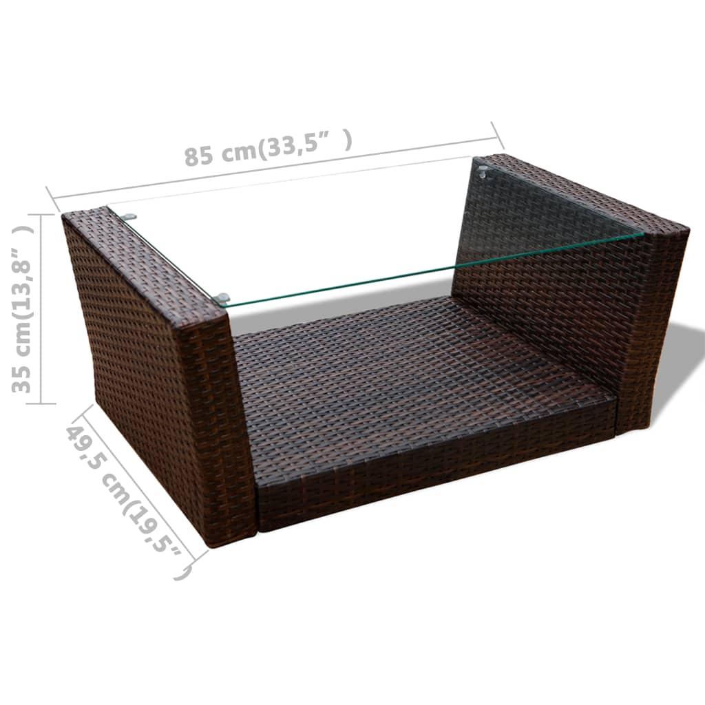 4 Piece Patio lounge set with Cushions Poly Rattan Brown at Set Shop and Smile