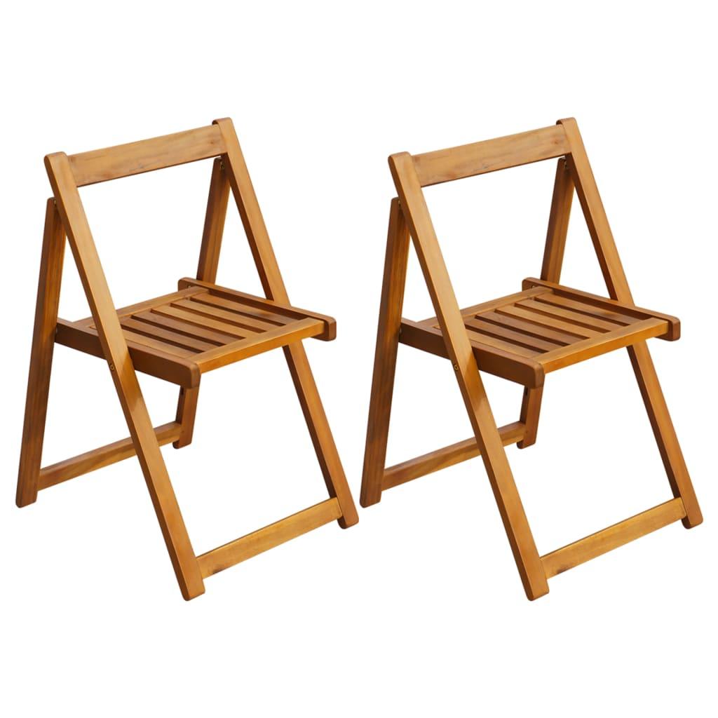 Folding Patio Chairs 2 pcs Solid Acacia Wood at Set Shop and Smile