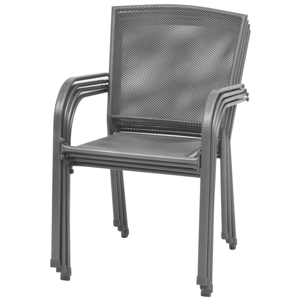 5 Piece Patio Dining Set Steel Anthracite at Set Shop and Smile