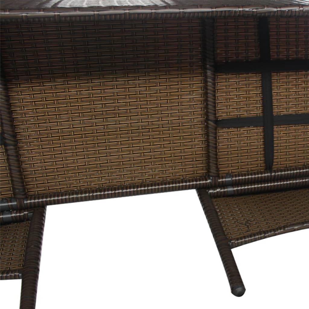 2-Seater Patio Sofa with Tea Table Poly Rattan Brown at Set Shop and Smile
