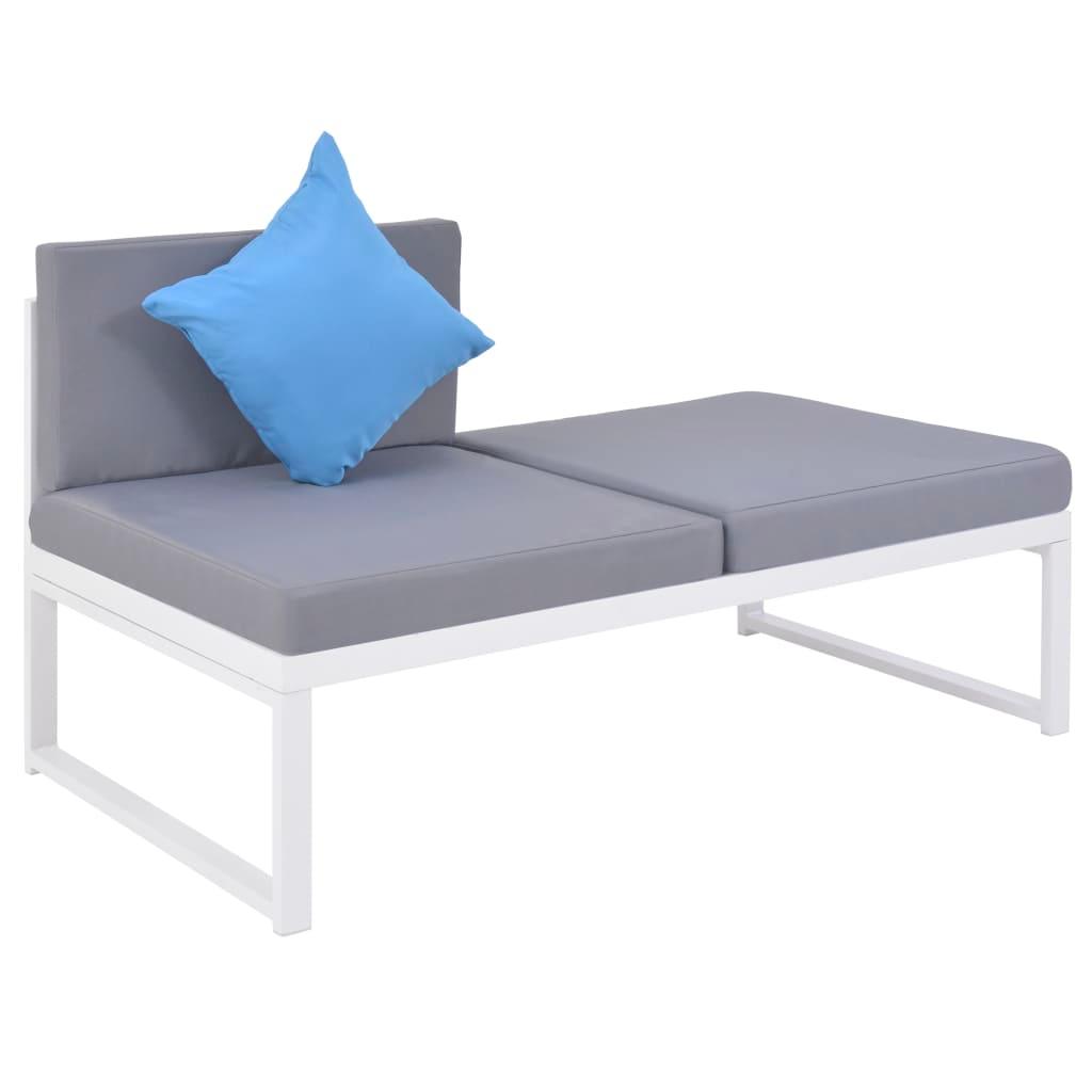 5 Piece Patio Lounge Set with Cushions Aluminum and WPC at Set Shop and Smile