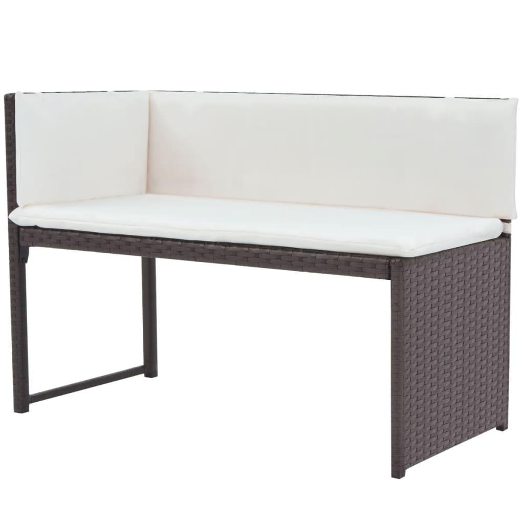 5 Piece Patio Dining Set Steel Poly Rattan Brown at Set Shop and Smile