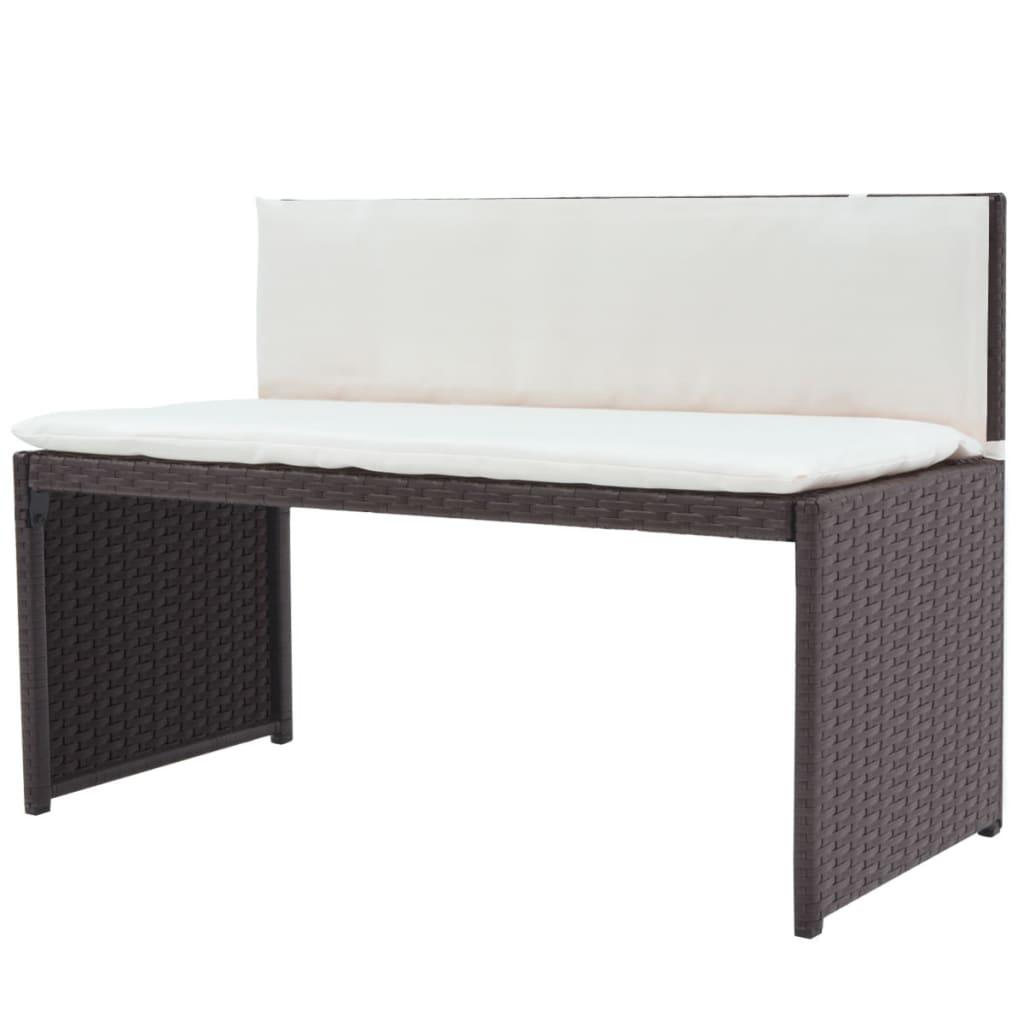 5 Piece Patio Dining Set Steel Poly Rattan Brown at Set Shop and Smile