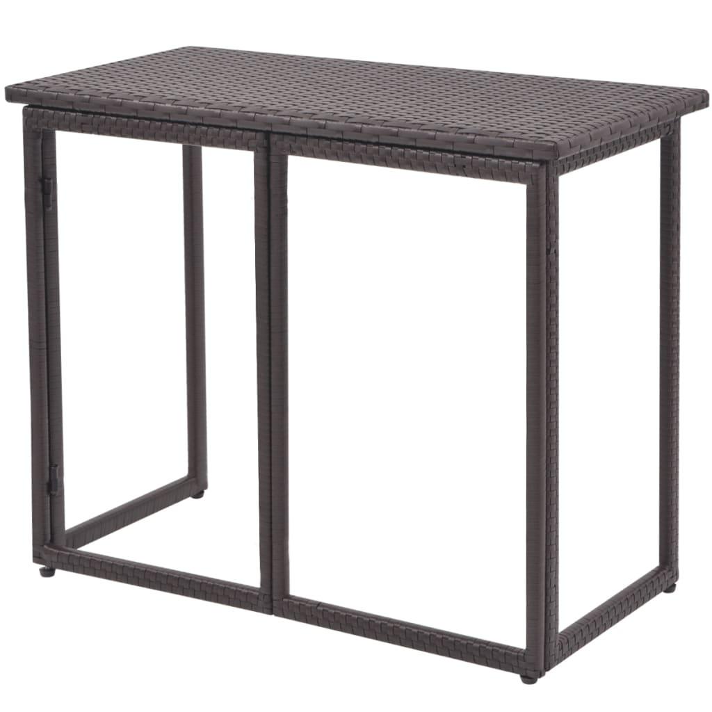 5 Piece Patio Dining Set Steel Poly Rattan Brown at Set Shop and Smile