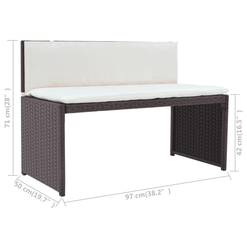 5 Piece Patio Dining Set Steel Poly Rattan Brown at Set Shop and Smile