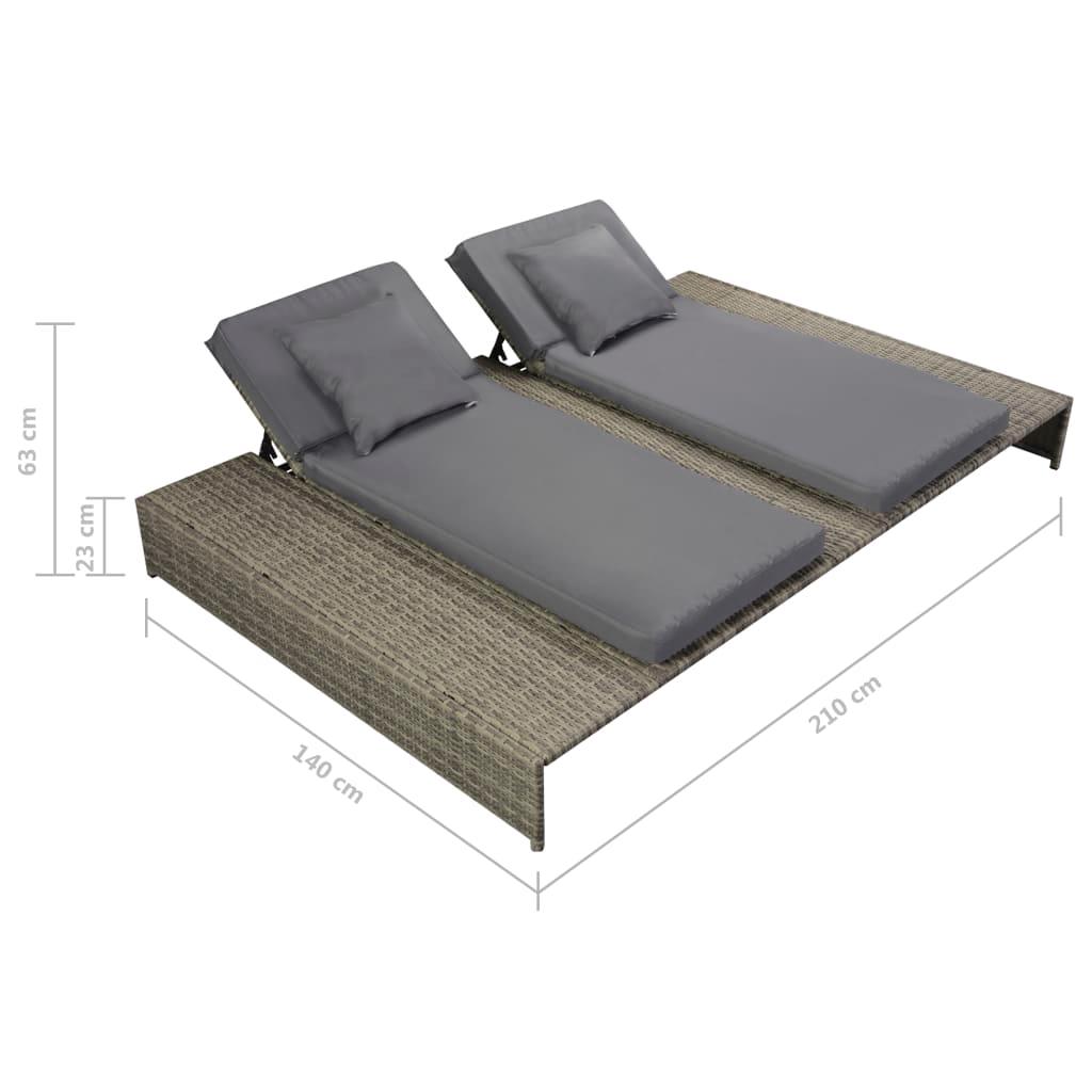 Patio Lounge Set 15 Pieces Poly Rattan Gray at Set Shop and Smile