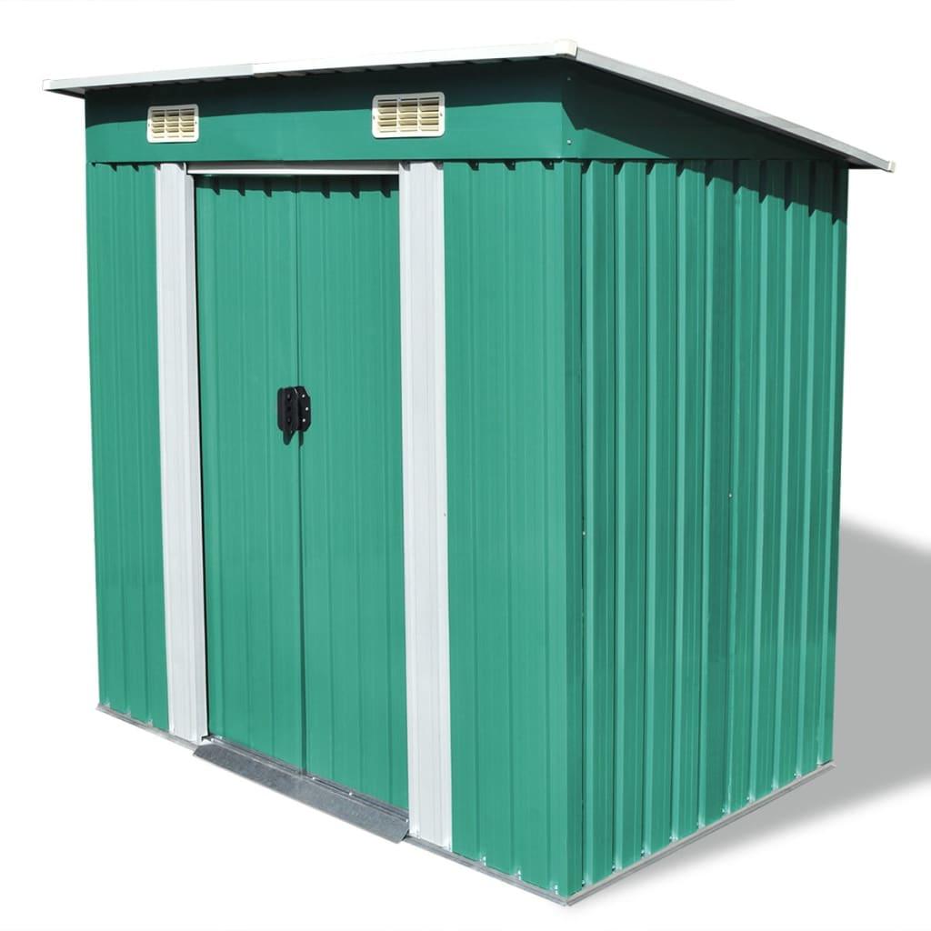 Garden Shed Green Metal 74.8"x48.8"x71.3" at Set Shop and Smile