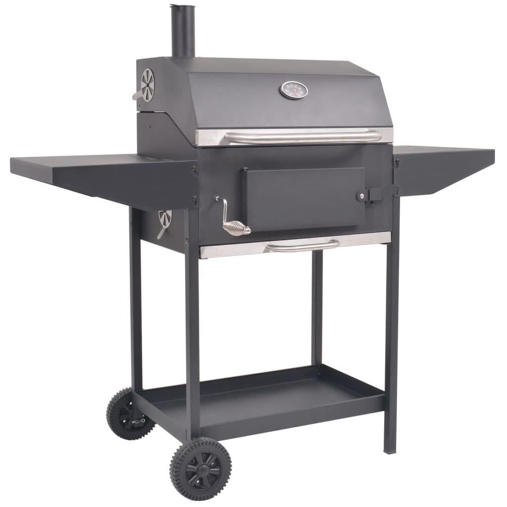 BBQ Charcoal Smoker with Bottom Shelf Black at Set Shop and Smile