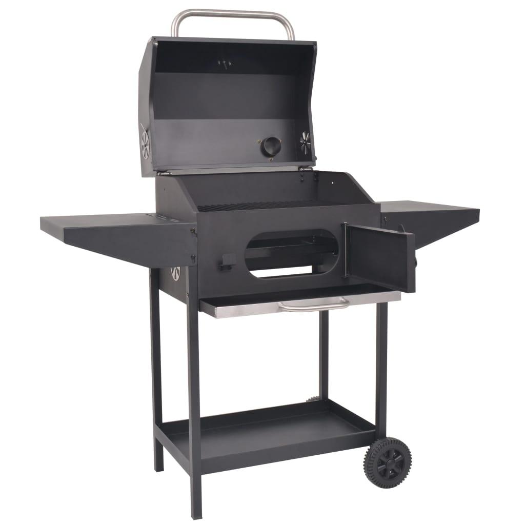 BBQ Charcoal Smoker with Bottom Shelf Black at Set Shop and Smile