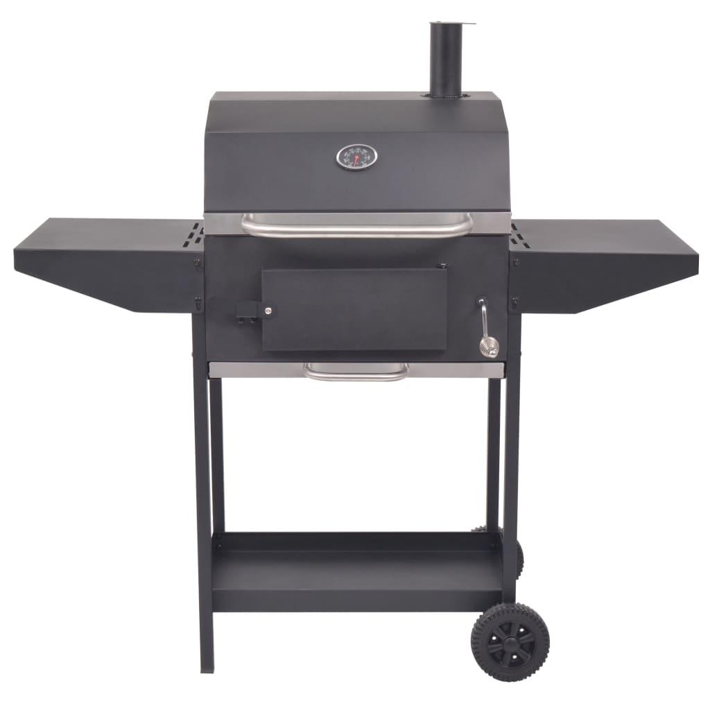 BBQ Charcoal Smoker with Bottom Shelf Black at Set Shop and Smile