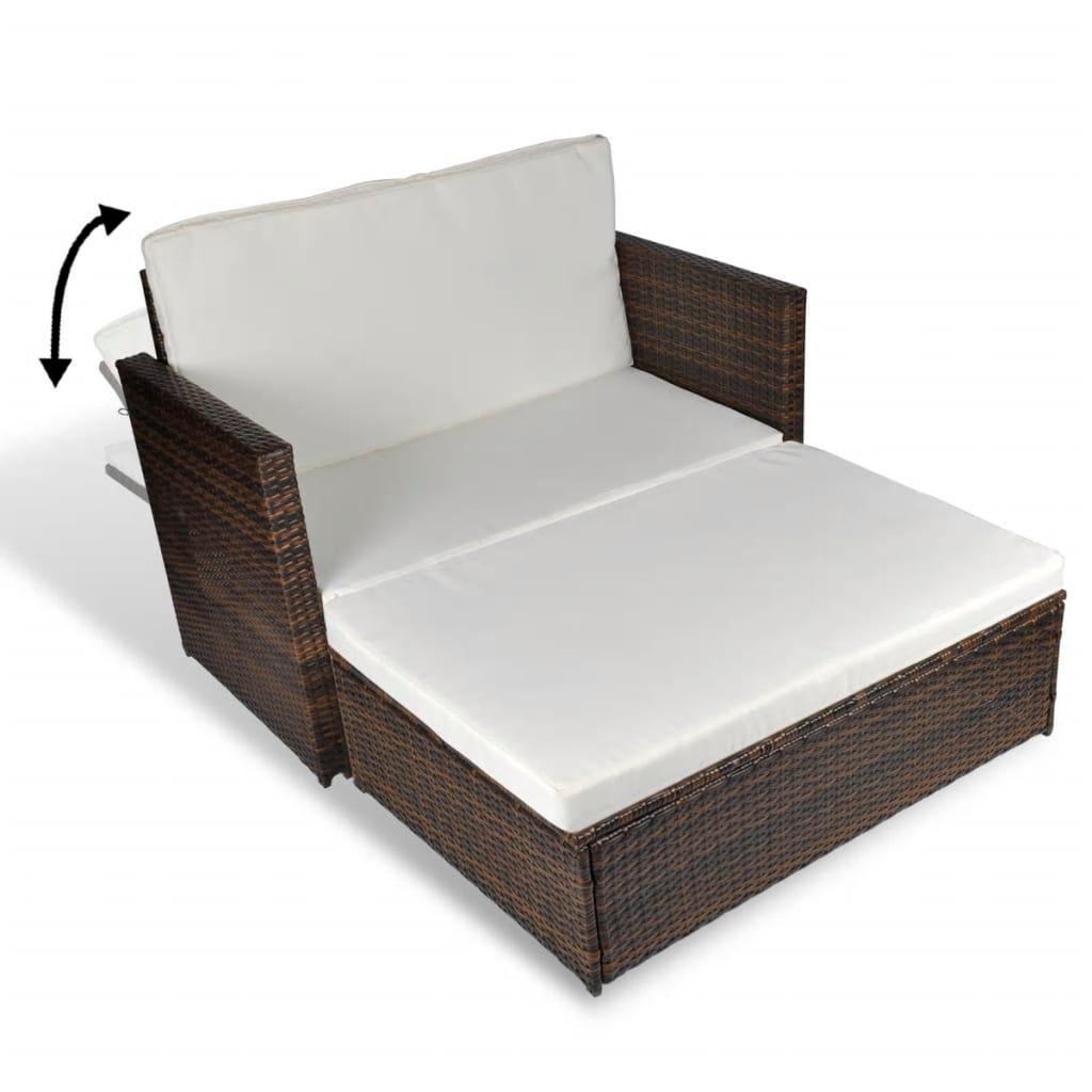 Patio Sofa Poly Rattan Brown at Set Shop and Smile