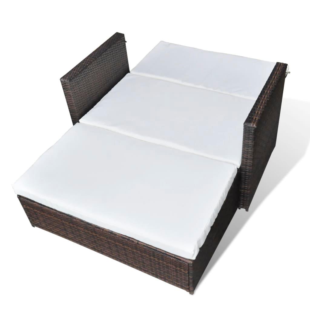 Patio Sofa Poly Rattan Brown at Set Shop and Smile