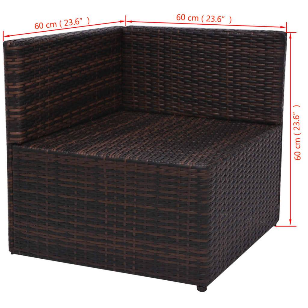 Patio Sofa Set 13 Pieces Poly Rattan Brown at Set Shop and Smile
