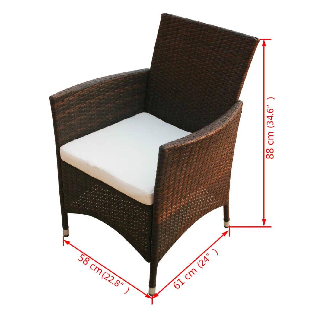9 Piece Patio Dining Set with Cushions Poly Rattan Brown at Set Shop and Smile