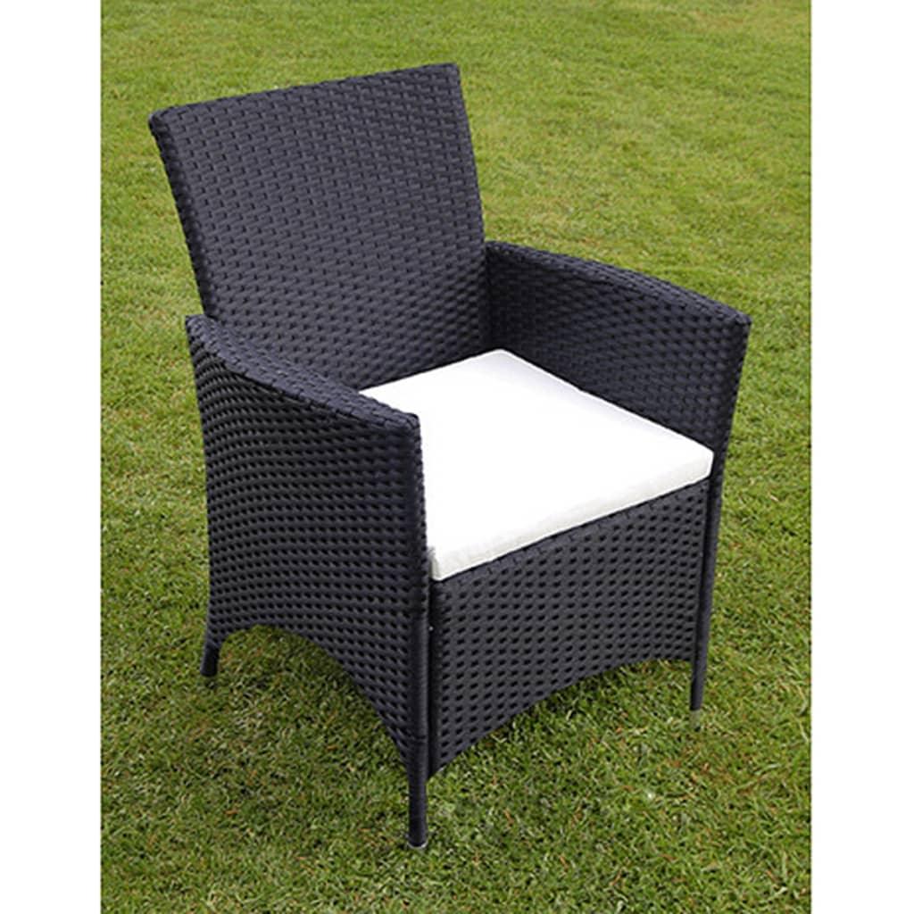9 Piece Patio Dining Set with Cushions Poly Rattan Black at Set Shop and Smile