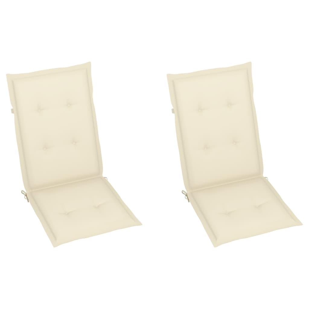 Garden Chair Cushions 2 pcs Cream 47.2"x19.7"x1.2" at Set Shop and Smile