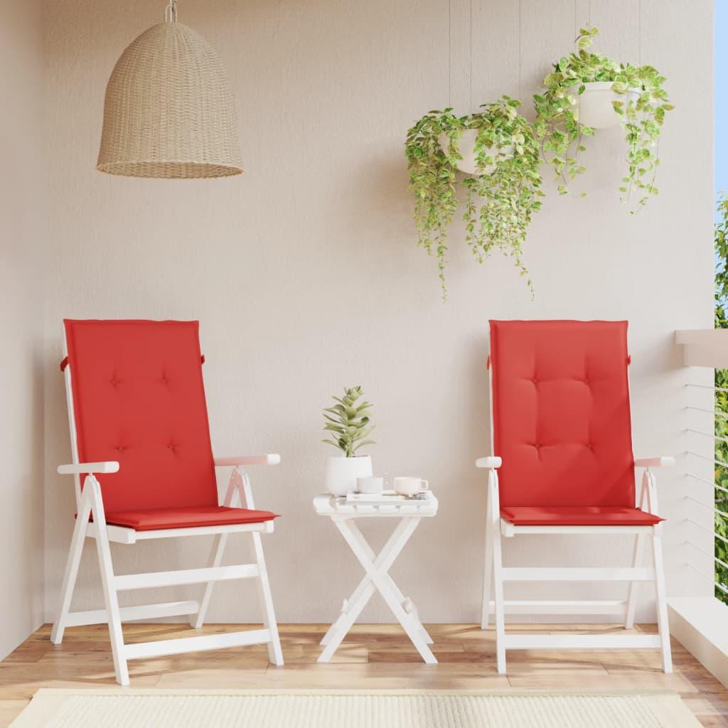 Garden Highback Chair Cushions 2 pcs Red 47.2"x19.7"x1.2" Fabric at Set Shop and Smile