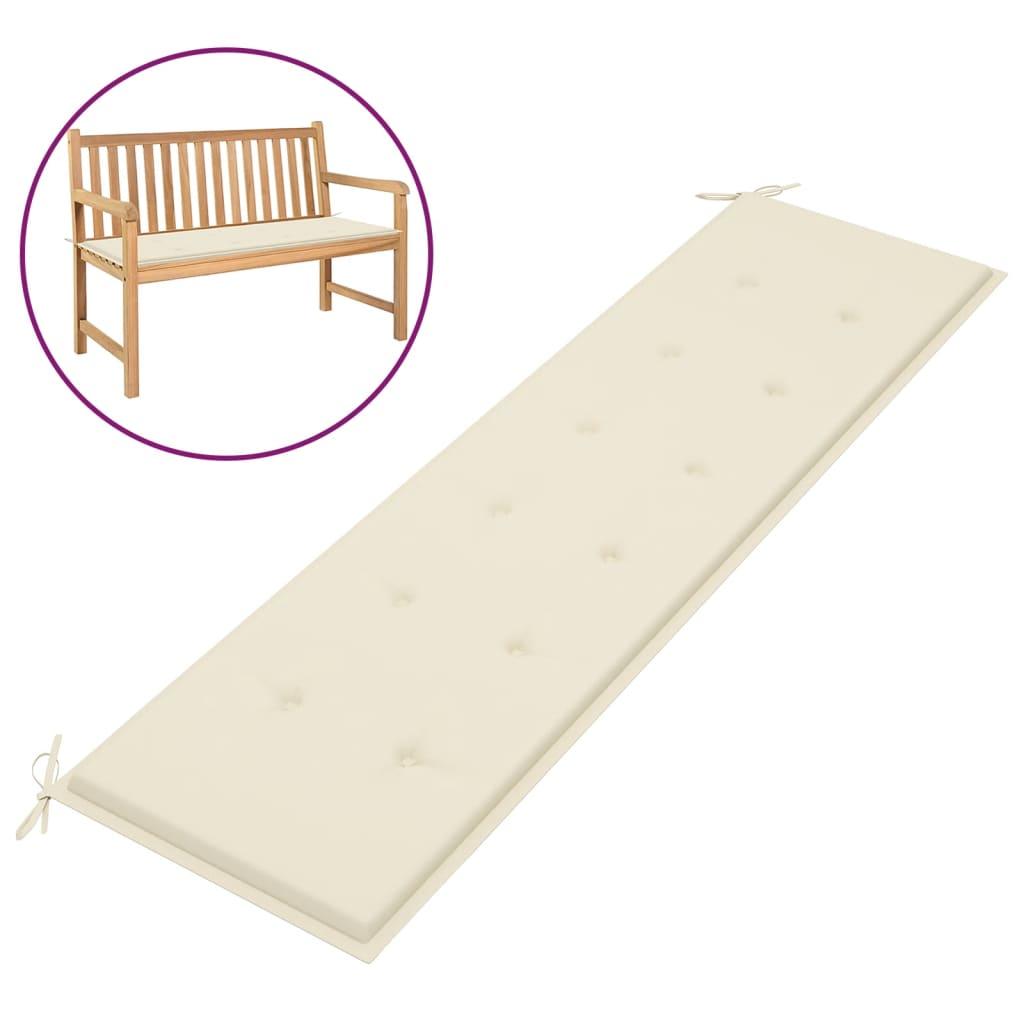 Garden Bench Cushion Cream 70.9"x19.7"x1.2" at Set Shop and Smile