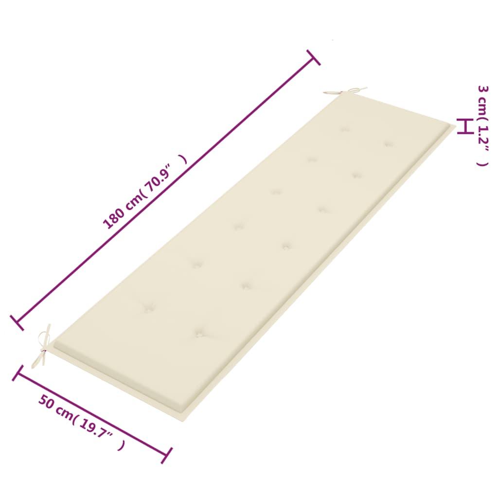 Garden Bench Cushion Cream 70.9"x19.7"x1.2" at Set Shop and Smile