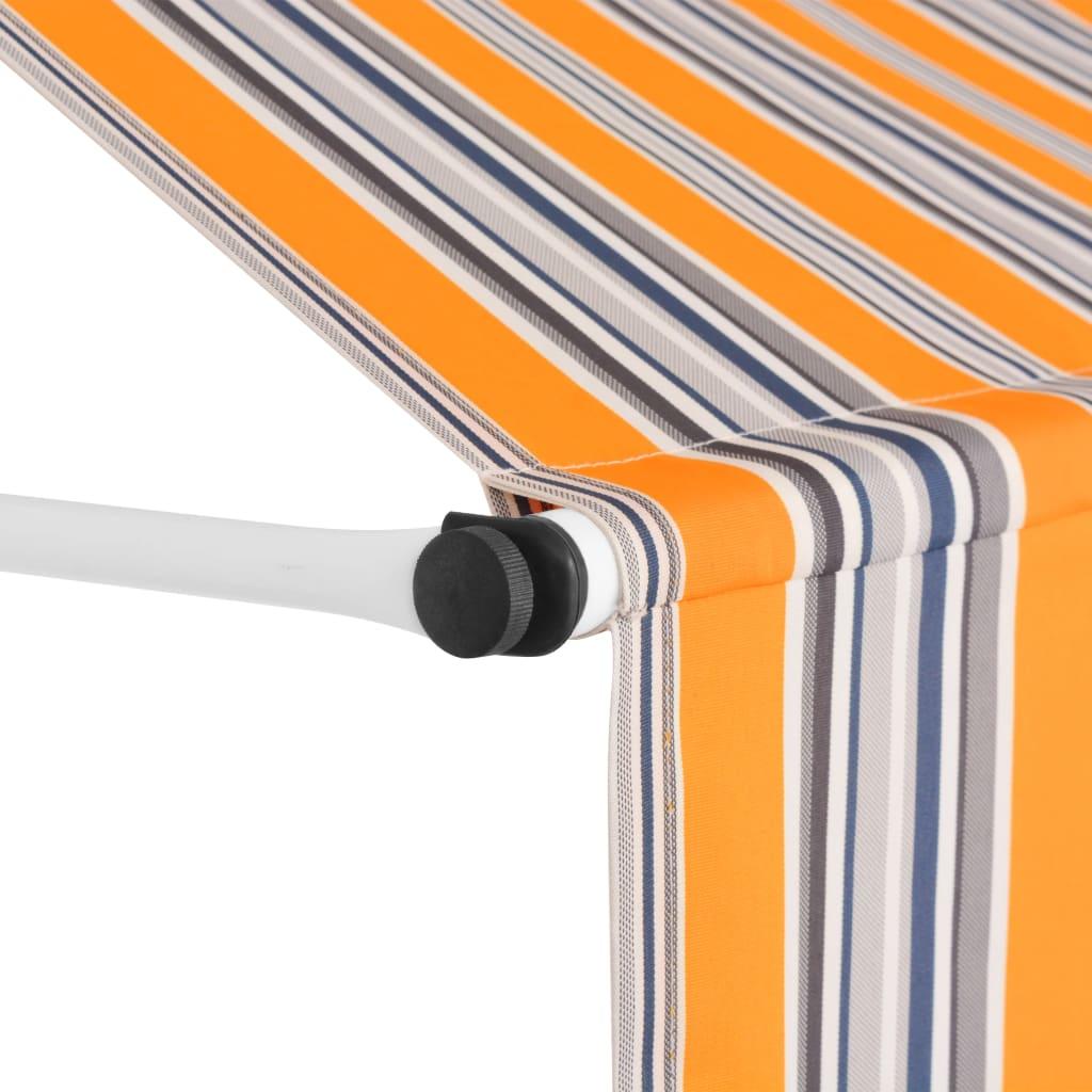 Manual Retractable Awning 59" Yellow and Blue Stripes at Set Shop and Smile