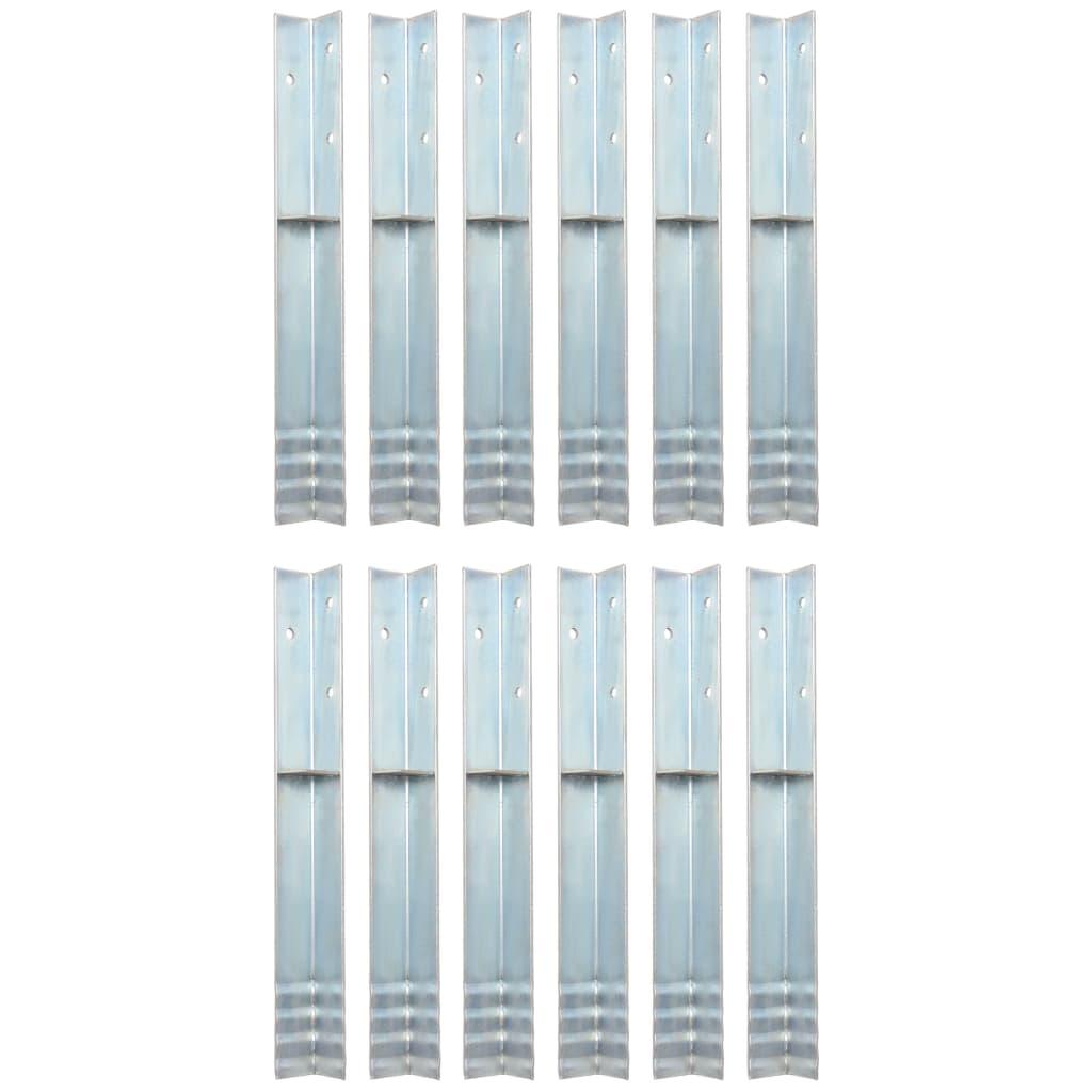 L-shaped Ground Anchors 12 pcs Galvanized Steel 2"x2"x19.7" at Set Shop and Smile