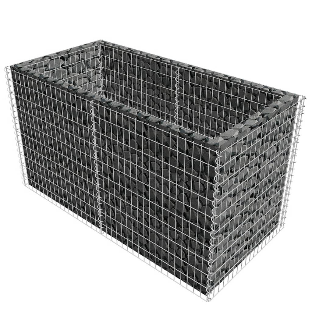 Gabion Raised Bed Steel 70.9"x35.4"x39.4" Silver at Set Shop and Smile