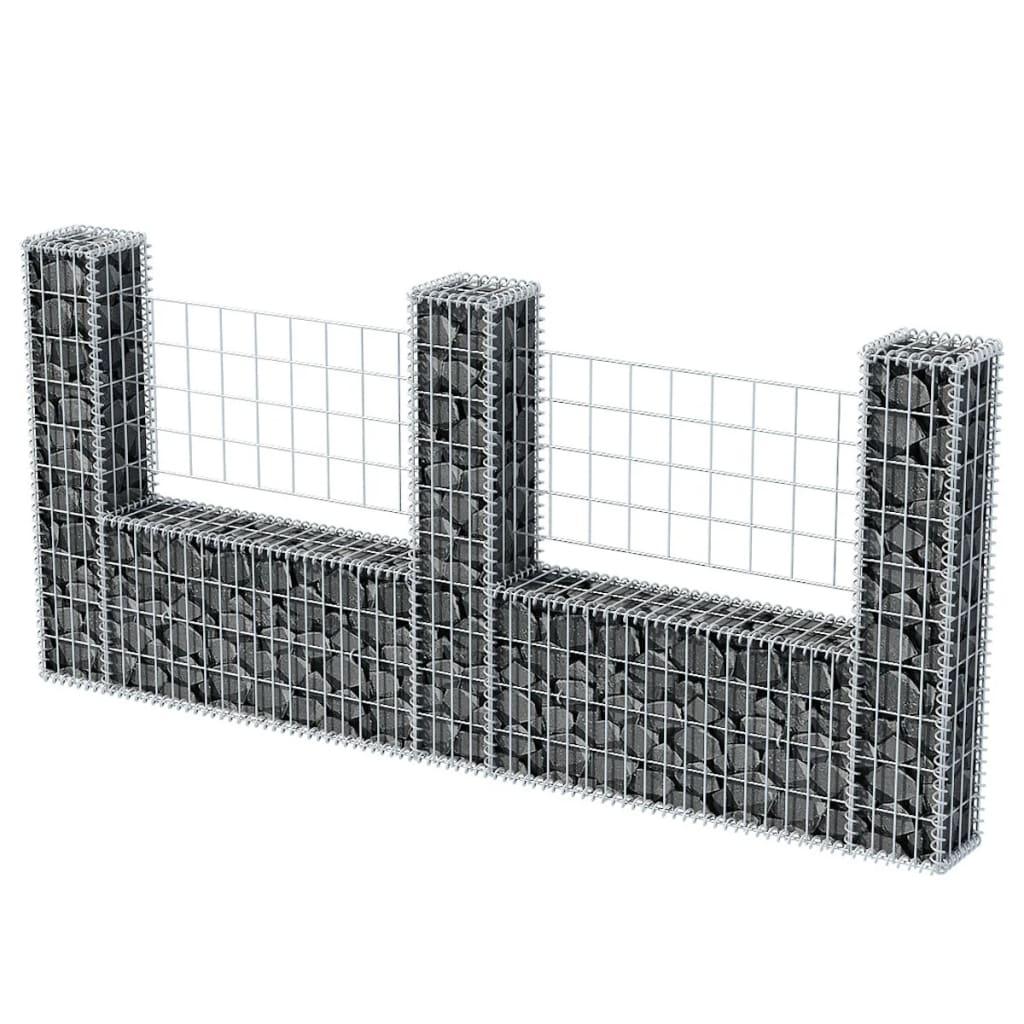 Gabion Basket U-Shape Galvanized Steel 94.5"x7.9x39.4" at Set Shop and Smile
