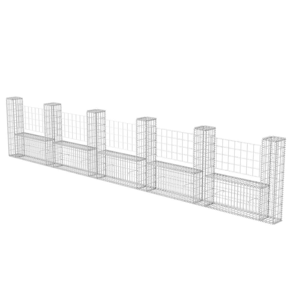 Gabion Basket U-Shape Galvanized Steel 224.4"x7.9"x39.4" at Set Shop and Smile