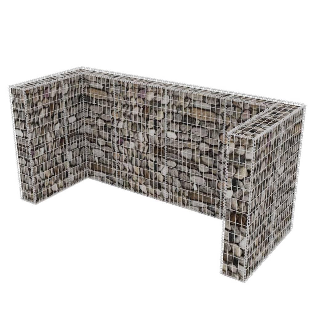 Gabion Triple Wheelie Bin Surround Steel 98.4"x39.4"x47.2" at Set Shop and Smile