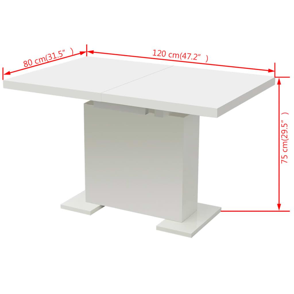 Extendable Dining Table High Gloss White at Set Shop and Smile