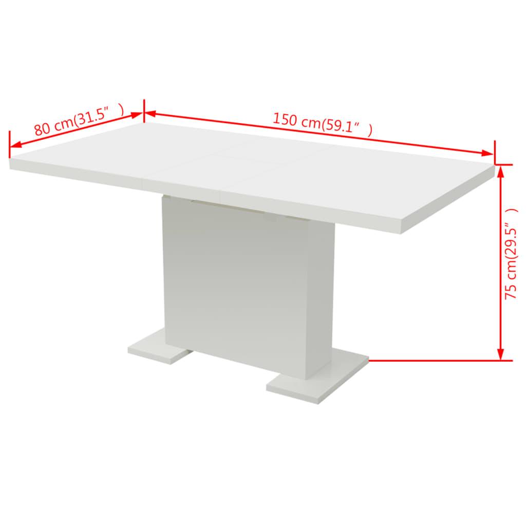 Extendable Dining Table High Gloss White at Set Shop and Smile