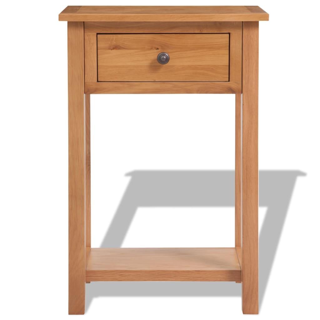 Console Table Solid Oak Wood 19.7"x12.6"x29.5" Brown at Set Shop and Smile