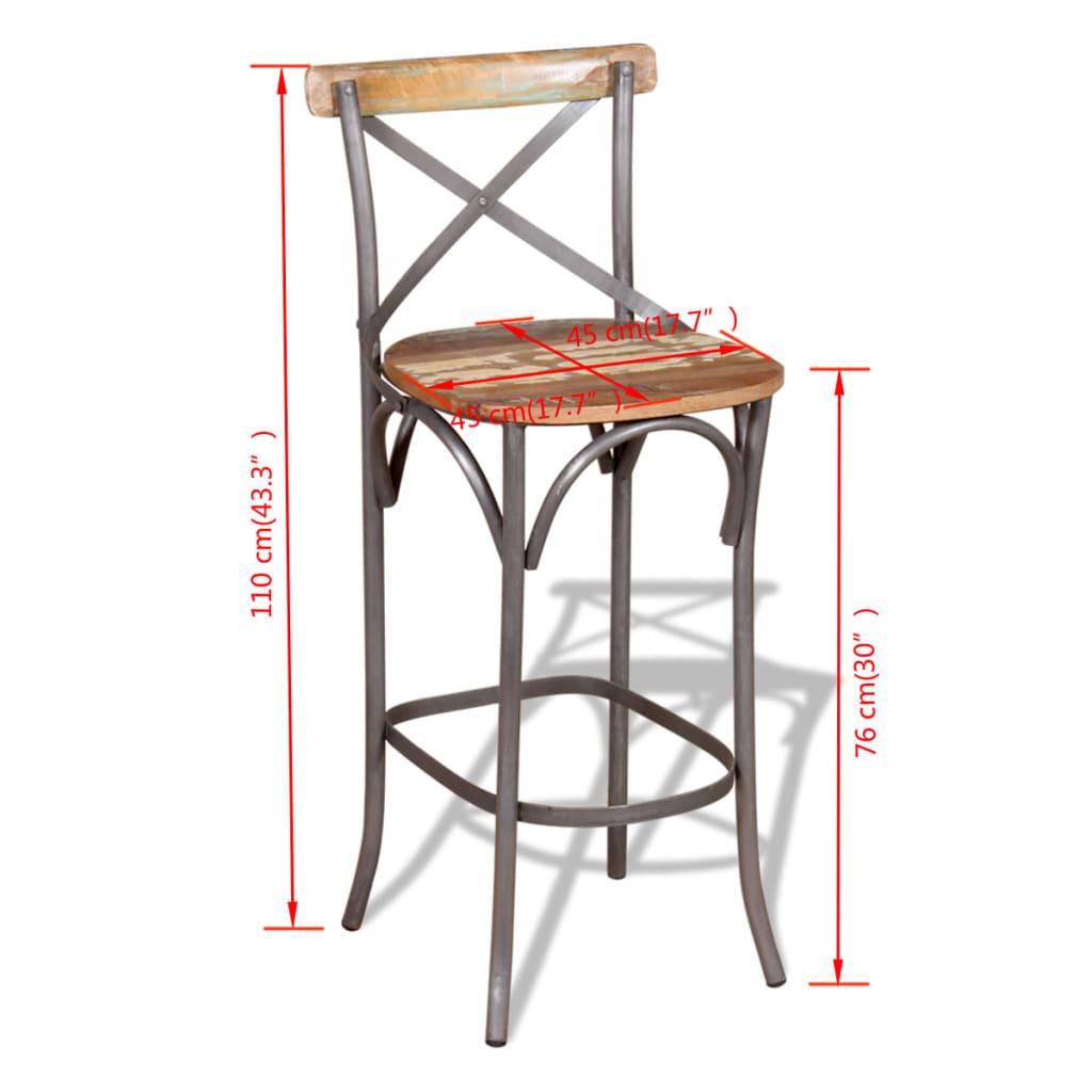 Bar Chair Solid Reclaimed Wood at Set Shop and Smile