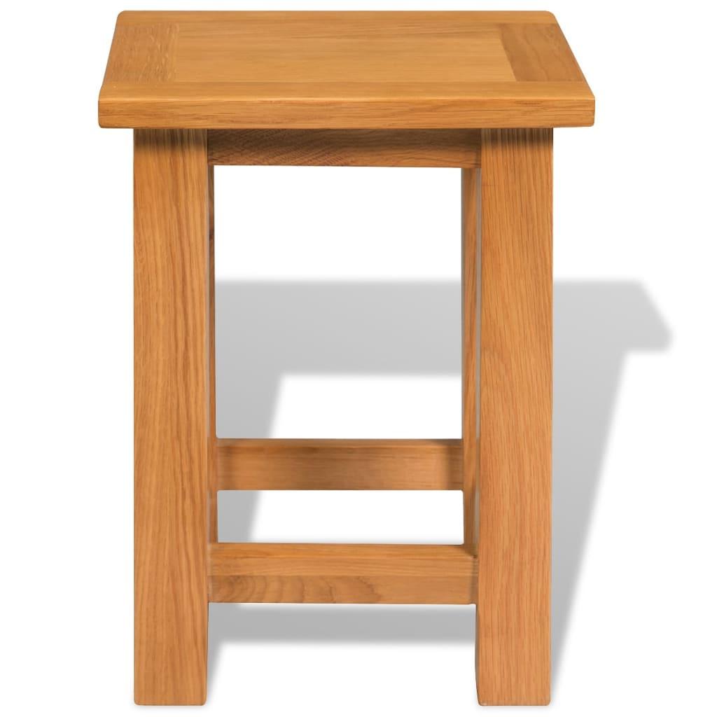 End Table Solid Oak Wood 10.6"x9.4"x14.6" at Set Shop and Smile