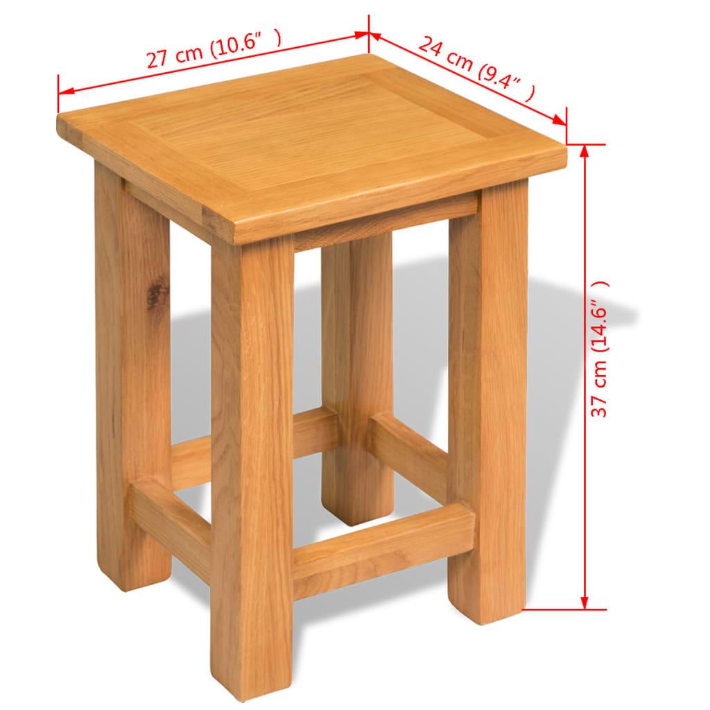 End Table Solid Oak Wood 10.6"x9.4"x14.6" at Set Shop and Smile