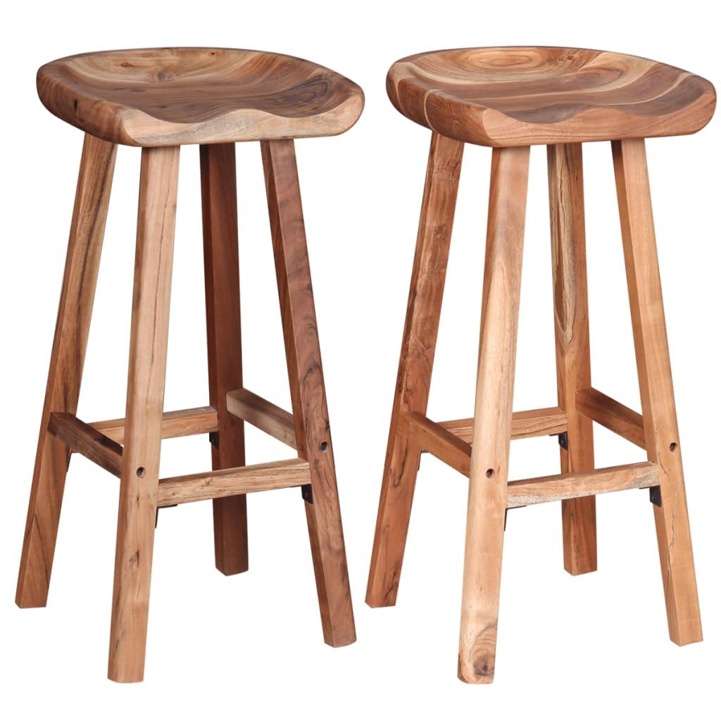 Bar Stools 2 pcs Solid Acacia Wood at Set Shop and Smile