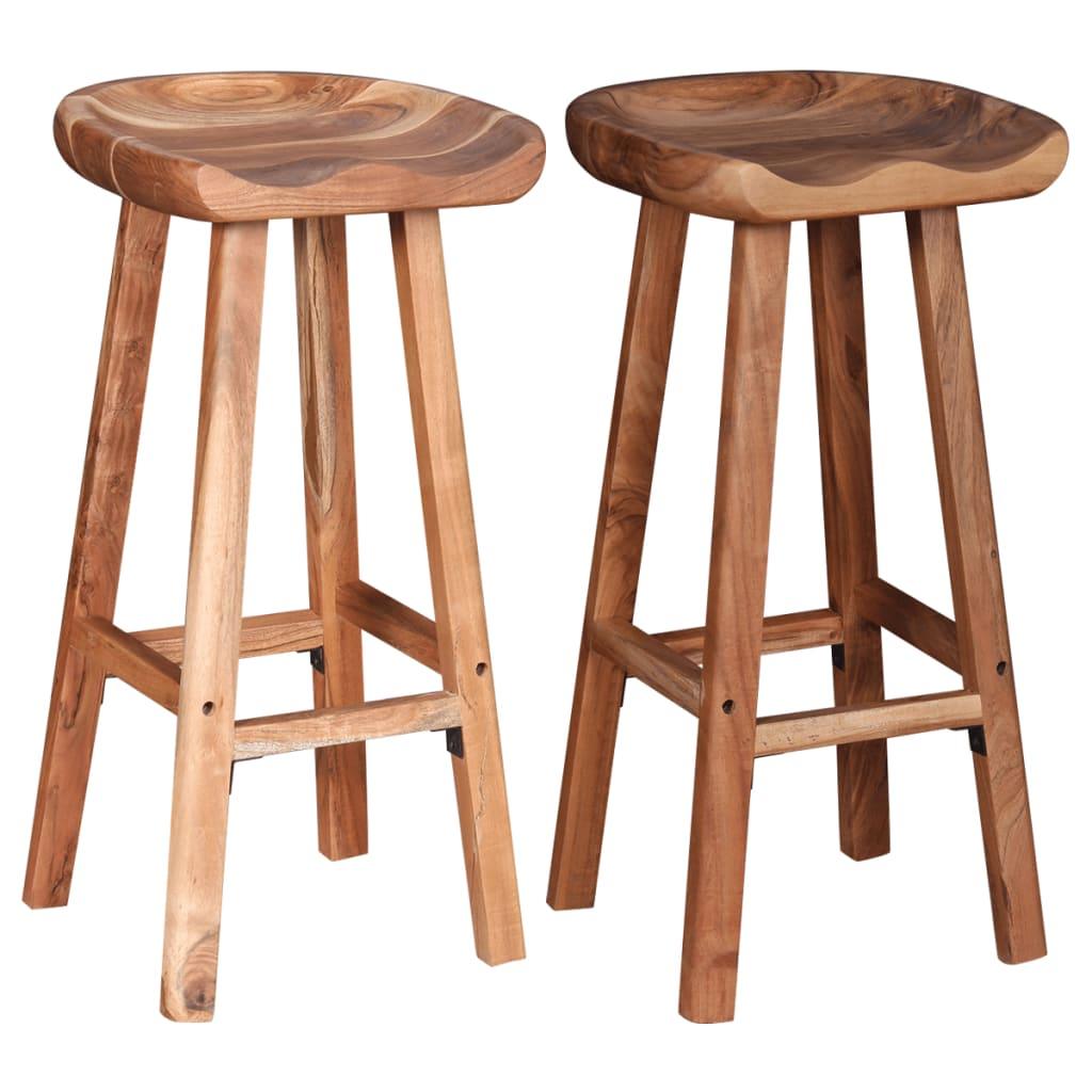 Bar Stools 2 pcs Solid Acacia Wood at Set Shop and Smile