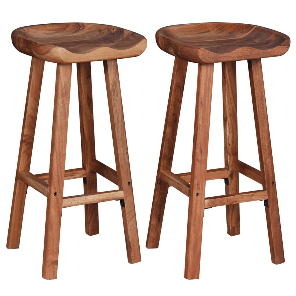 Bar Stools 2 pcs Solid Acacia Wood at Set Shop and Smile