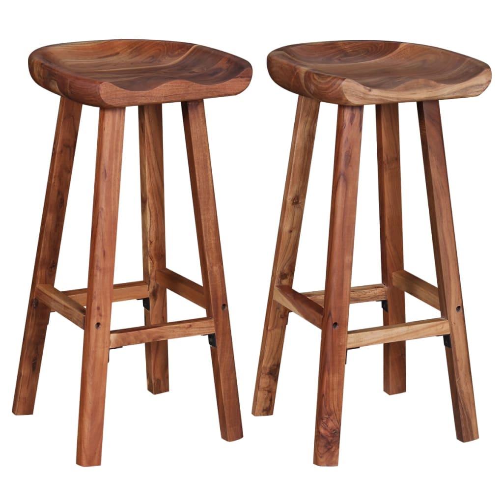 Bar Stools 2 pcs Solid Acacia Wood at Set Shop and Smile