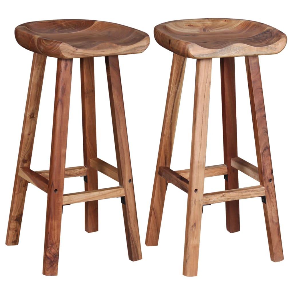 Bar Stools 2 pcs Solid Acacia Wood at Set Shop and Smile