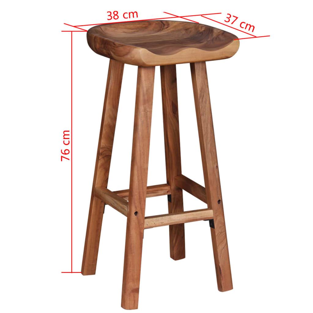 Bar Stools 2 pcs Solid Acacia Wood at Set Shop and Smile