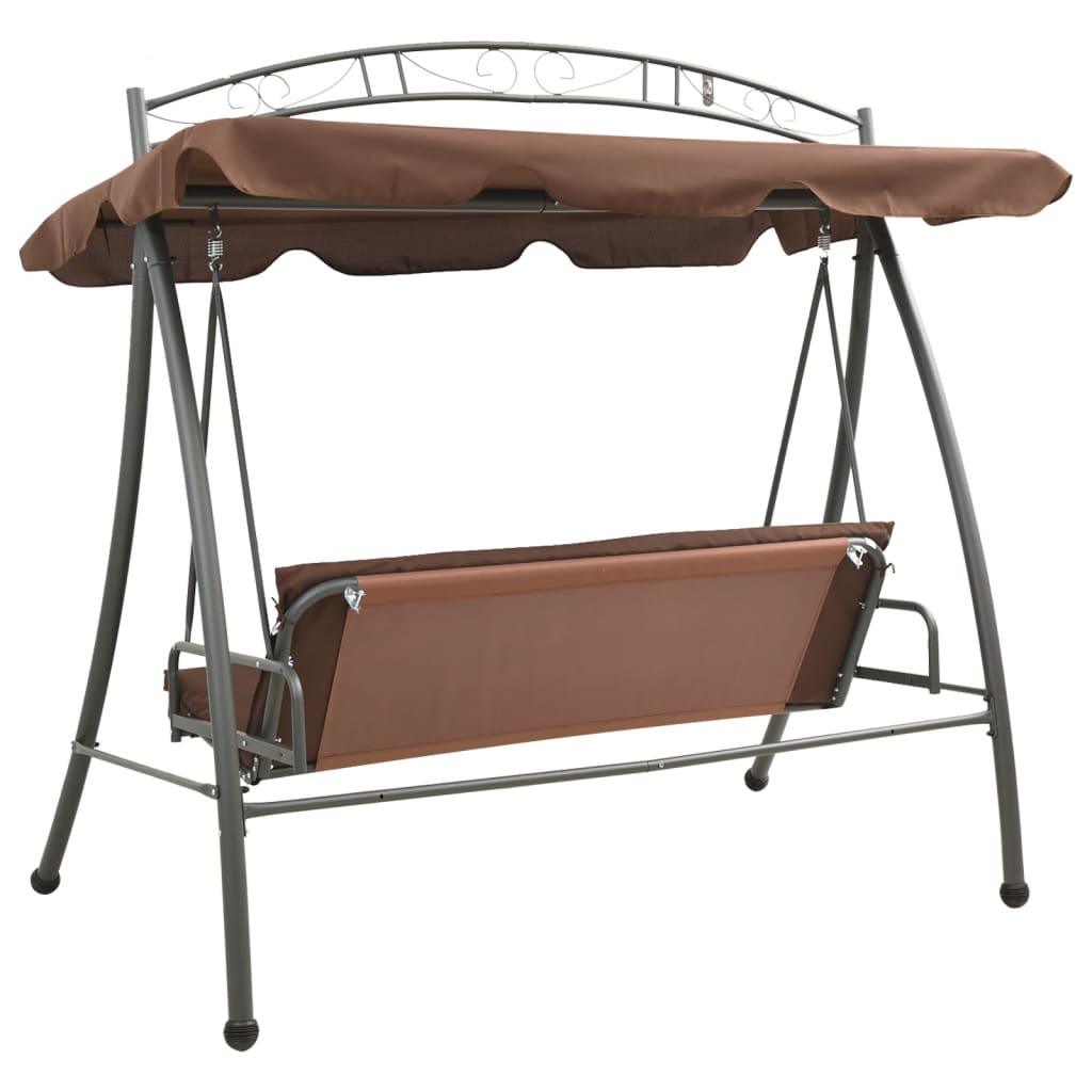 Outdoor Convertible Swing Bench with Canopy Coffee at Set Shop and Smile