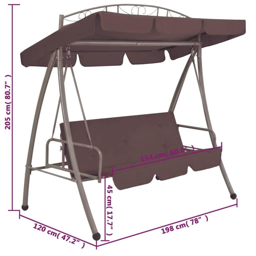 Outdoor Convertible Swing Bench with Canopy Coffee at Set Shop and Smile